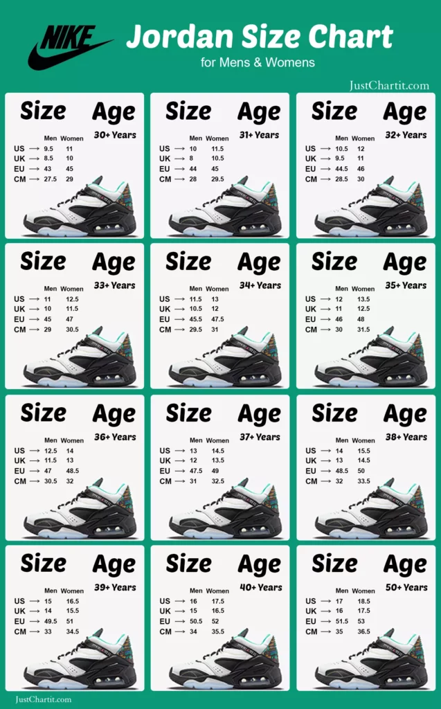 air jordans size guide